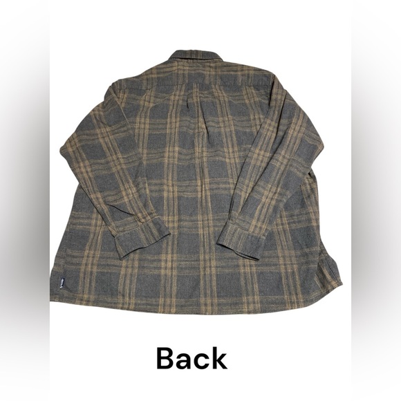 Rowm Mens Shirt 3XT Button Down Long Sleeve 100% Cotton Flannel Plaid Charcoal - Picture 6 of 6